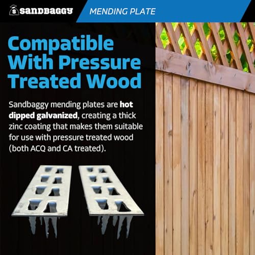 Sandbaggy Steel Mending Plate for Wood (Hot Dipped Galvanized) - Wood Connectors, Reinforcement, Fasteners (1" x 4", 150, Count) - size: 1" x 4"