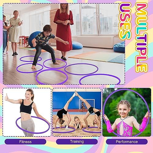 Shappy 6 Pcs Exercise Hoop Detachable Adjustable Plastic Toy Playground Toys Colored Hoop Circles for Teens Games Gymnastics Dog Agility Equipment Party Decor - color: Purple, size: 23 Inch