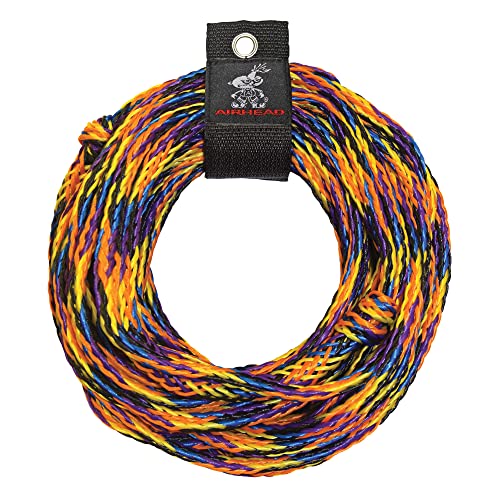 Airhead 1-6 Person Tow Rope for Towable Tubes, Heavy Duty Boat Towline for Tubing, UV Resistant 16 Strand Polypropylene with Rope Keeper, up to 6,000 lb Break Strength - size: 2 Person