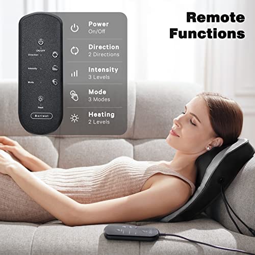 Boriwat Back Massager with Heat, 3D Kneading Massage Pillow for Back, Neck, Shoulder, Leg Pain Relief Deep Tissue, Gifts for Women Men Mom Dad(Dark Gray) - style: Dark Gray