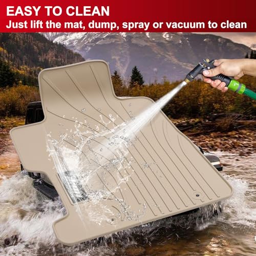 Fit 2006-2011 Honda Civic Coupe & Sedan Floor Mat IKON Style Beige | IKON MOTORSPORTS, Latex Rubber Custom Fit All Weather Easy Clean Interior Car Carpets Full Set 3 Pieces - color: Beige