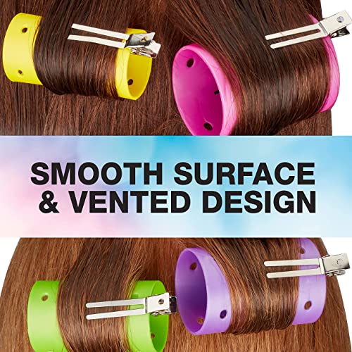 Conair Magnetic Hair Rollers, Curlers in Assorted Sizes and Colors, Rollers Curler Set with Comb Clips Included, 75-Piece - color: Rainbow