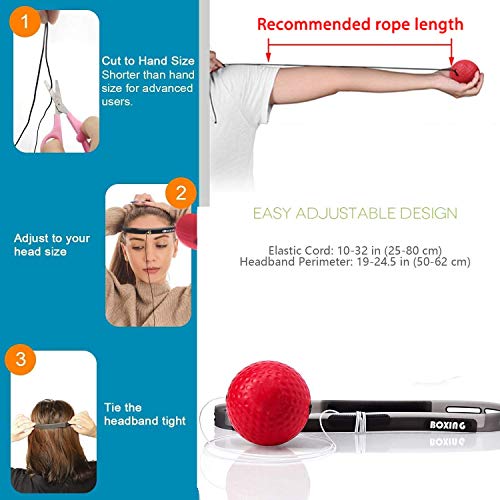 TOCO FREIDO Double End Punching Ball, Speed Bag with Difficulty Levels Boxing Reflex Ball with Headband, Perfect for Reaction, Agility, and Hand Eye Coordination Training - color: Black/Red/Silver