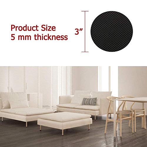 Non Slip Furniture Pads -20 pcs 3" Furniture Grippers, Non Skid for Furniture Legs,Self Adhesive Rubber Feet Furniture Feet, Anti Skid Furniture Hardwood Floor Protector for Keep Couch Stoppers - size: 20 pcs 3" Round