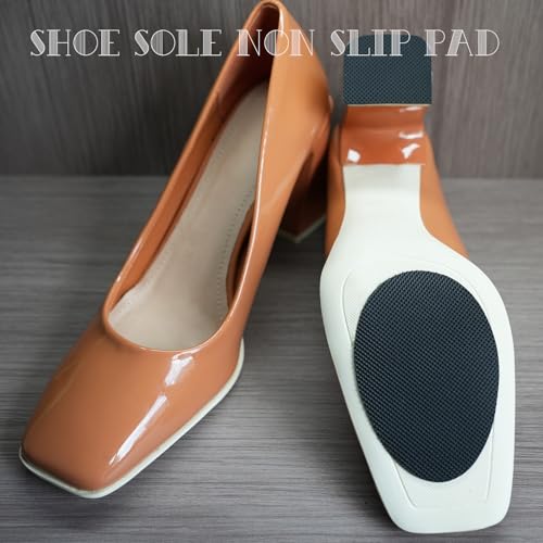 UNIKSTEP 6 Pairs (12 Pieces) Shoe Sole Non Slip Pads, Anti Skid Self Adhesive Rubber Grips, Shoe Bottom Front Sole and Heel Noise Reduction Protector Cushions (Black) - color: Black