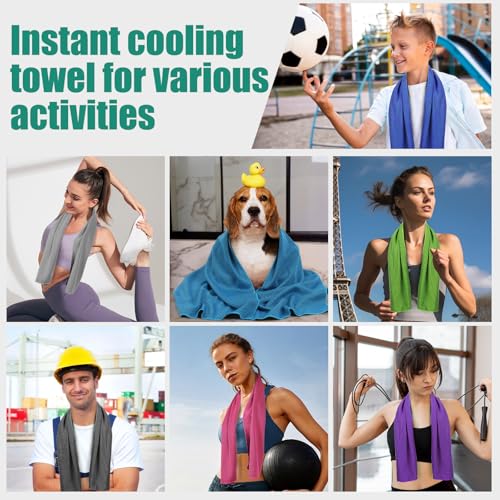 Cooling Towels Pack of 30, 40"*12" Neck Cool Towel Bulk, Cold Towels for Neck and Face, Cooling Rags Sports Towel for Hot Weather, Running, Soccer, Yoga, Gym, Golf - color: 30green