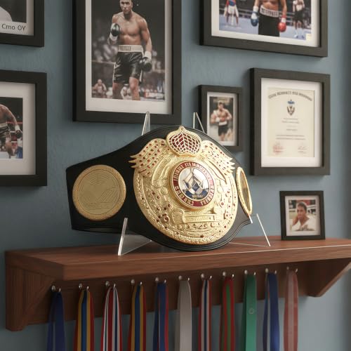 Primst Acrylic Championship Belt Display Stand – Stable Triangle Design, Heavy-Duty & Easy to Assemble, Universal Holder for Wrestling, Taekwondo, Boxing Title Belts