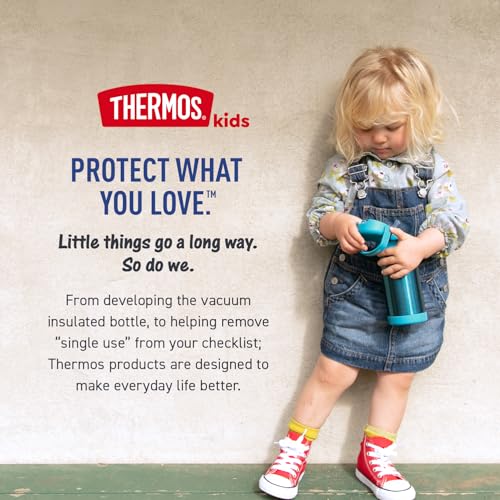 THERMOS FUNTAINER Water Bottle with Straw, 12oz, Dinosaurs | Kids Stainless Steel Insulated Water Bottle, Keeps Drinks Cold Longer for School & Play, BPA-Free - color: Dinosaurs, size: 12 Ounces
