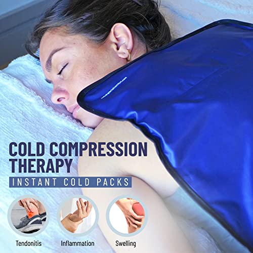 Glacial Comfort Gel Ice Pack for Back Pain - (21''x13'') Reusable Cold Pads Hip, Knee, Shoulder Injuries, Muscle Strains, Migraine & Postpartum Recovery with Flex Technology Compression Pad, Blue - size: X-Large (21" x 13")