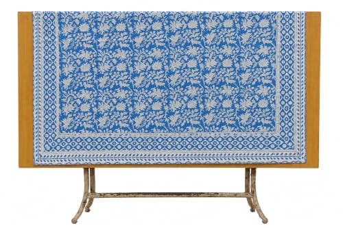 100% Cotton Hand Block Print Pareo Sarong Swimsuit Wrap Skirt Cover Up Long Women’s Apparel Fabric Beach Bikni (73" x 44") - color: Blue 2