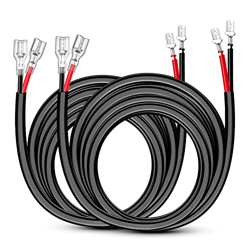 Nilight LED Light Bar Wiring Harness 2 PCS 12 AWG Extension Kit 10 Feet for Off Road Work Lights Driving Fog Boat Lighting - size: 12AWG -10FT 2Pcs