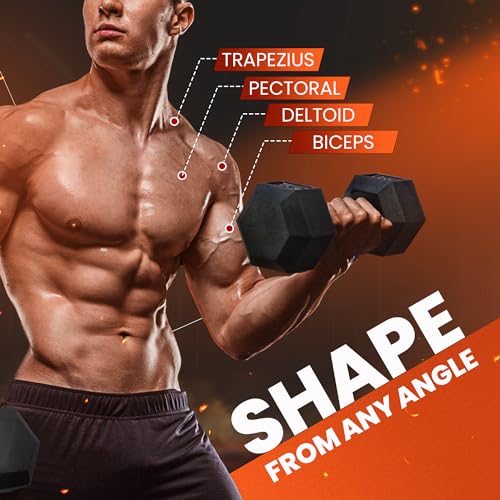 Yes4All Chrome/Rubber Grip Encased Hex Dumbbells – Hand Weights With Anti-Slip 10-30 LBS Pair - color: C. 15lbs - Pair, style: Chrome Grip