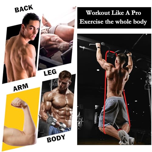 Foilswirl 8 Pcs Resistance Bands Long and Short Pull up Assistance Exercise Workout Bands for Working Out Muscle Training Physical Muscle Training Men and Women - color: Red, size: 15-35 Ibs