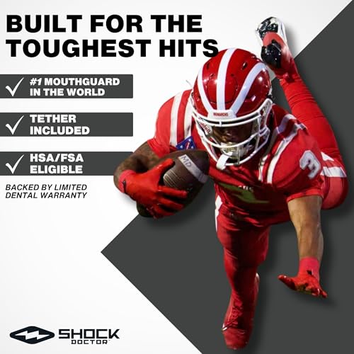 Shock Doctor Nano Double Mouthguard, Protects Upper and Lower Teeth, Youth & Adult available - color: Carbon, size: Adult