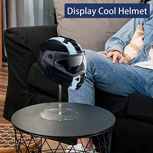 Acrylic Hat Stand and Wig Display Rack, 2pcs 17" Clear Hat Stands, Adjustable Height Hat Holder, Round Barbell Base - size: Round Base