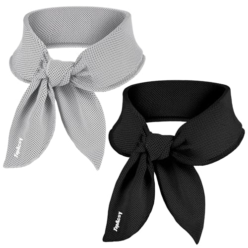 2-Pack New Upgraded Cooling Neck Wraps, Leak-Proof Cooling Gel | Neck Coolers for Hot Weather 360° Full-Wrap, Cool Relief - Head, Neck, Wrists... - color: Black+gray