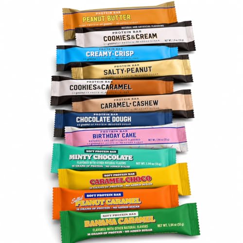 BarebeIIs Protein Bar Variety Pack Sampler, Protein Snacks with 20g of High Protein (12 Pack)