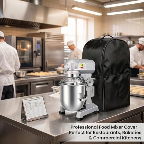 Commercial Food Mixer Cover,For Commercial Mixers 20QT and under,High Density Waterproof and Dustproof Mixer Black Cover（only cover) - size: Suitable for 20-quart