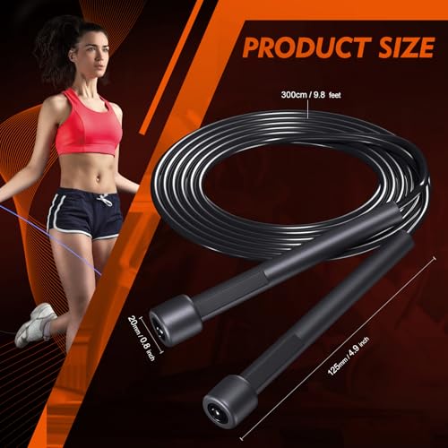 14 Pack Adjustable PVC Jump Rope for Cardio Fitness - Versatile Jump Rope for Women Men Kids Christmas Gift -Tangle-Free for Keeping Fit, Training, Workout - color: Black