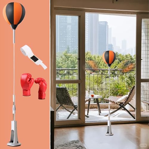 Punching Bag with Stand, Boxing Speed Trainer, Height Adjustable Stable Reaction Exerciser with Spring Base for Martial Arts Fitness Workouts Stress - size: 130-150cm