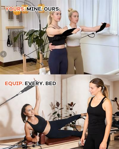 Pilates Reformer Straps with Rope Divider – 2 PCS Unilateral Training Kit, Correct Muscle Imbalance, Independent Arm Movement, Upgrade Split Rope System for Home Studio Workouts - size: 4M+1.2M