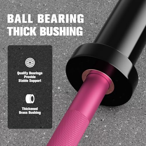 RitFit Barbell Weight Set - 4/6FT Olympic Barbell with Weight Plates (55-115LB Total) - Weightlifting Equipment for Squats, Curls, Deadlifts, Presses, Hip Thrusts - color: Black/Pink, size: 4FT With 85LB Plates