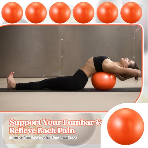 Sotiff 20 Pcs 9 Inch Pilates Ball Bulk Exercise Pilates Ball Mini Yoga Balls Therapy Core for Stability Barre Training Stretching Physical Posture Training Gym Workout with Inflation Tube - color: Orange