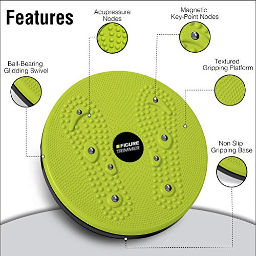 Figure Trimmer Ab Twister Board for Exercise Waist Twisting Disc Acupressure Nodes - color: Lime Green