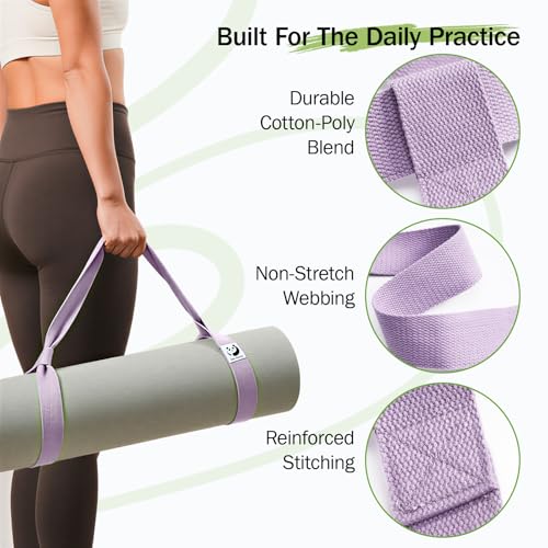 Slim Panda Yoga Mat Straps for Carrying, Adjustable Yoga Mat Carrier Sling Fits All Mats(Mat Not Included) - color: Light Pink, size: 72 inches