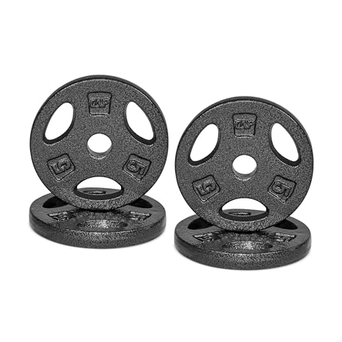 CAP Barbell Standard 1-Inch Grip Weight Plates - color: Black, size: 5 lbs Plate Pack (x4)