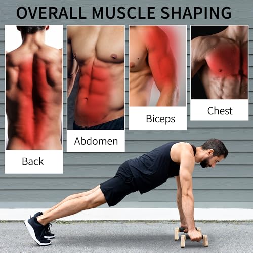 Parallettes Bars, Wooden Push Up Bars with Wrist Wraps for Men & Women, Handstand Training Bars for Home Gym, Non-Slip Calisthenics Equipment, 440lbs Durable Floor Push Up Handles - size: 25cm