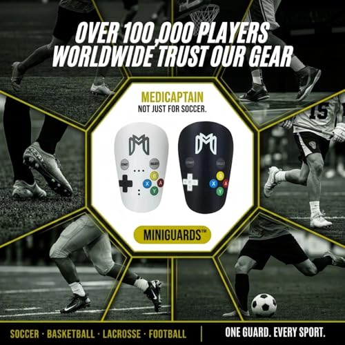 MediCaptain MiniGuards - Mini Shin Guards for Soccer Players - Tiny Shin Pads for Men, Women, Teens - Miniature Shin Guards 3.9 x 2.4 inch - Perfect for High Level Soccer Athletes - color: Gamer Pads