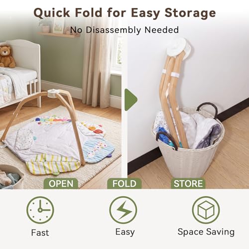 Folding Connector Kit Compatible with Lovevery Play Gym, Portable Storage Upgrade Kit Keeps Gym Secure and Space Clear (Fits Old Versions-Pre Feb 2024)