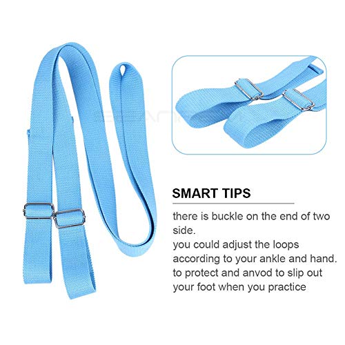 Door Flexibility & Stretching Leg Strap - Great for Ballet Cheer Dance Gymnastics or ANY Sport Leg Stretcher Door Flexibility Trainer Premium stretching equipment - color: Light Blue