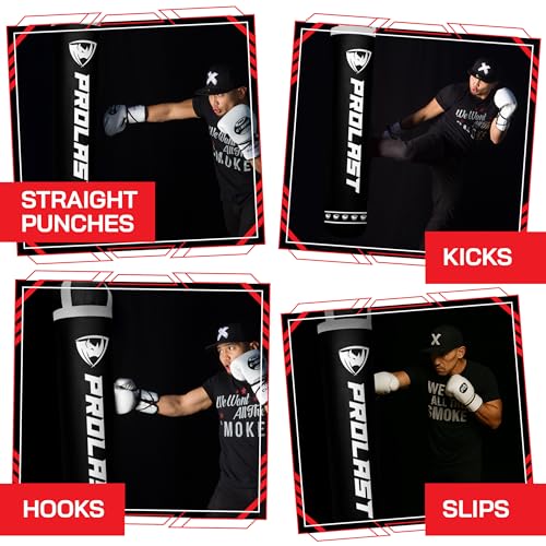 Heavy Punching Kicking Bag for Adults, Boxing, MMA, Martial Arts, Muay Thai, Strength Training Equipment, Filled/Unfilled, 6ft, 150 lbs, Special Edition Logo - color: Black / White, size: Unfilled
