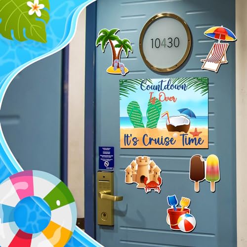 Kanayu 6 Pcs Summer Cruise Door Decorations Magnetic Large Ship Decorations Magnets Anchor Cruise Decor Car Fridge Magnet Decal for Carnival Stateroom Door - style: Cruise