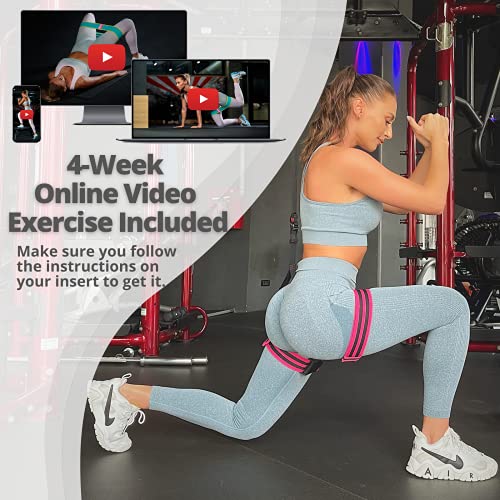 Blood Flow Restriction Bands for Women Glutes with 4-Week Booty Bands Exercise Guide, Bfr Booty Occlusion Bands for Women, Booty Bands Legs and Butt, Blood Restriction Workout Bands for Squats - style: Pink Stripes