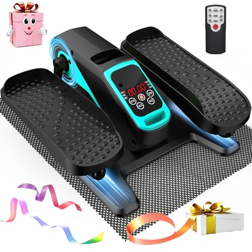 VIVURN-018 Under Desk Elliptical 12 Speed 5 Modes Mini Motorized Leg Exerciser While Sitting for Seniors As Seen on TV with Non-Slip Mat Quiet & Portable Electric Pedal Exerciser for Home and Office - color: Blue