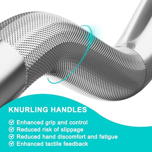 Olympic EZ Curl Barbell Bar, 47" Curl Bar for Weight Lifting,Chrome Curling Bar for 2 Inch Weight Plates，Biceps, triceps, Back/Leg Muscle Group Exercise,Training Bar for Home Gym - color: Silver