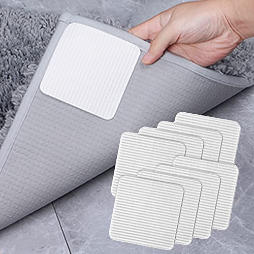 Anti Slip Carpet Grips 8 Pcs Vacuum Technology Carpet Gripper for Hardwood Floors Anti Curling Rug Pad Grippers Washable Keep Corners Flat - size: 8 PCS