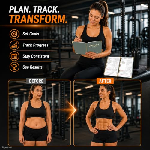 Workout Journal Fitness Tracker Planner for Men & Women, Exercise Log Book to Track Gym & Home Training, Goals, Sets, Reps & Progress, 142 Pages, A5 5.7" x 8.2" Portable Hardcover with Metal Corners, Green - color: Green