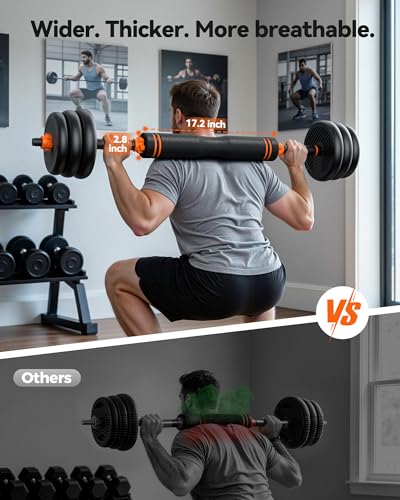 FEIERDUN DS2 Adjustable Dumbbells, 20/30/40/45/70/90lbs Free Weight Set with Connector, 5 in1 Dumbbells Set Used as Barbell, Kettlebells, Push up Stand, Weight Plate, Fitness Exercises for Home Gym Suitable Men/Women - style: F.90LB(45LB Pair)