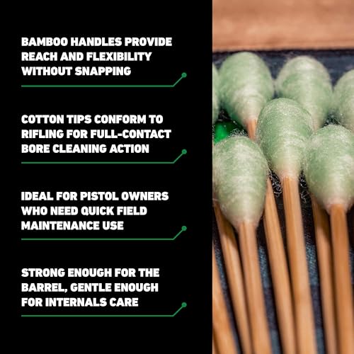 Clenzoil Field & Range Bore Stix | Pre-Saturated Gun Cleaning Cotton Swabs | Caliber Specific Gun Barrel Swabs for Pistols - size: .40 Caliber - 10 MM