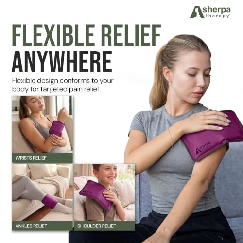 Small Soft Ice Packs for Injuries Reusable - Hot and Cold Flexible Gel Ice Packs Reusable for Ankle, Hand, Wrist, Head Pain Relief - 6" x 11" - Purple - size: Small, style: Purple