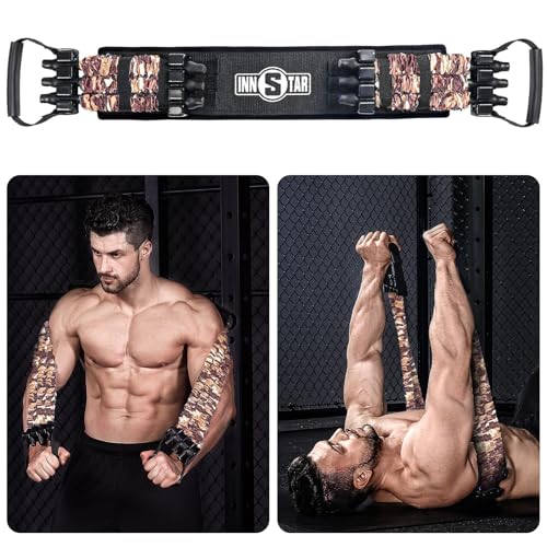 Innstar Multi-Function Resistance Bands for Working Out, Push Up Exercise Bands Resistance Bands Set for Bench Press Gym Equipment, Home Workout, Travel Portabl - color: Desert 198LBS