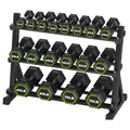 HANDBODE Rubber Coated Hex Dumbbell Set with Rack, 300-840 lb | Fixed Weights Sets with Heavy Duty Storage Stand, Multiple Weight Options Home Gym Equipment for Strength Training - style: 640 lb Set (10-70 lb) with Rack