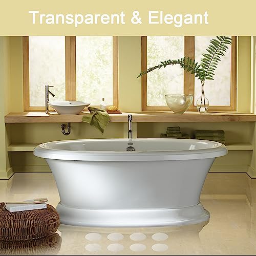 Bath Tub Stickers, Non Slip Bathtub Treads, Antislip Shower Sticker, Safety Discs Decals Tape for Slippery Tubs Showeroom Floor Stairs(Slip Resistant Decals, Clear, 3.2" x 24 Pack)