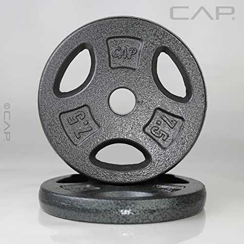 CAP Barbell Standard 1-Inch Grip Weight Plates - color: Black, size: 7.5 lbs Plate Pack (x2)