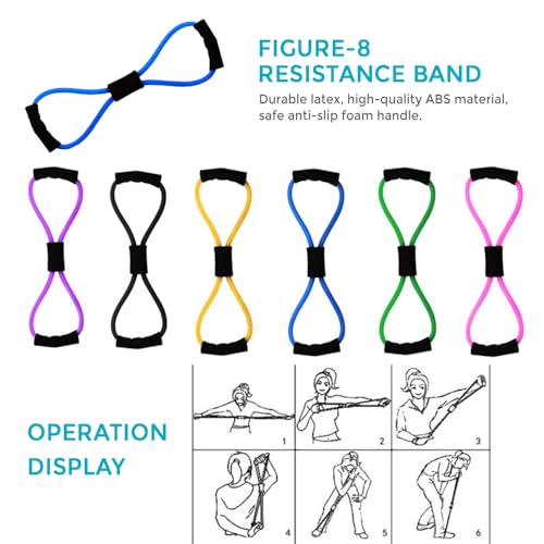 Karlak Yoga Sets for Women Pilates at Home Equipment Pilates Magic Ring Booty Bands for Working Out Glutes Yoga Ball 25cm Figure 8 Resistance Band Yoga Bands for Stretching - color: Pink