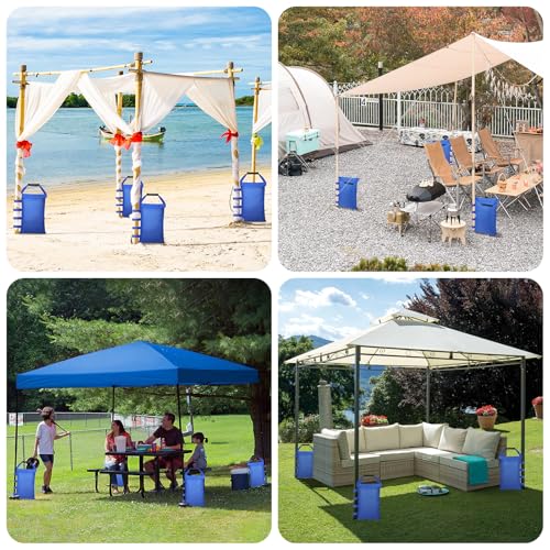 Aimosen Sand Bags for Canopy Legs, 112 LBS Sandbags for Pop Up Canopy Tent, Sandbags for Weight - Heavy Duty Canopy Weight Bags for Advertising Sunshade Outdoor Patio Umbrella Pergolas (Unfilled) - color: Blue